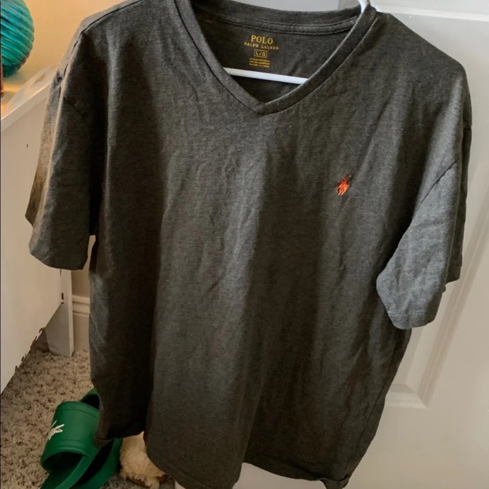 Olive green polo v-neck